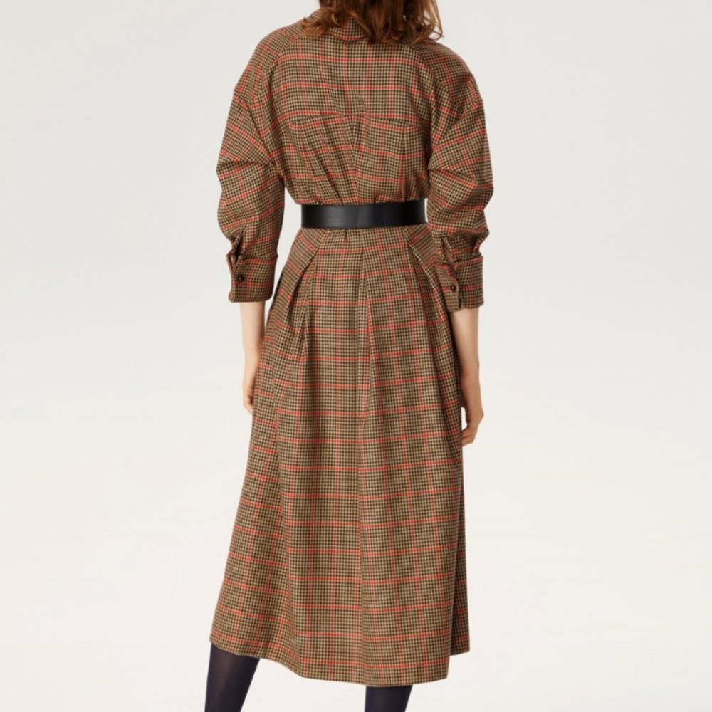 Houndstooth Print Belted Dress - Picture 2 of 3